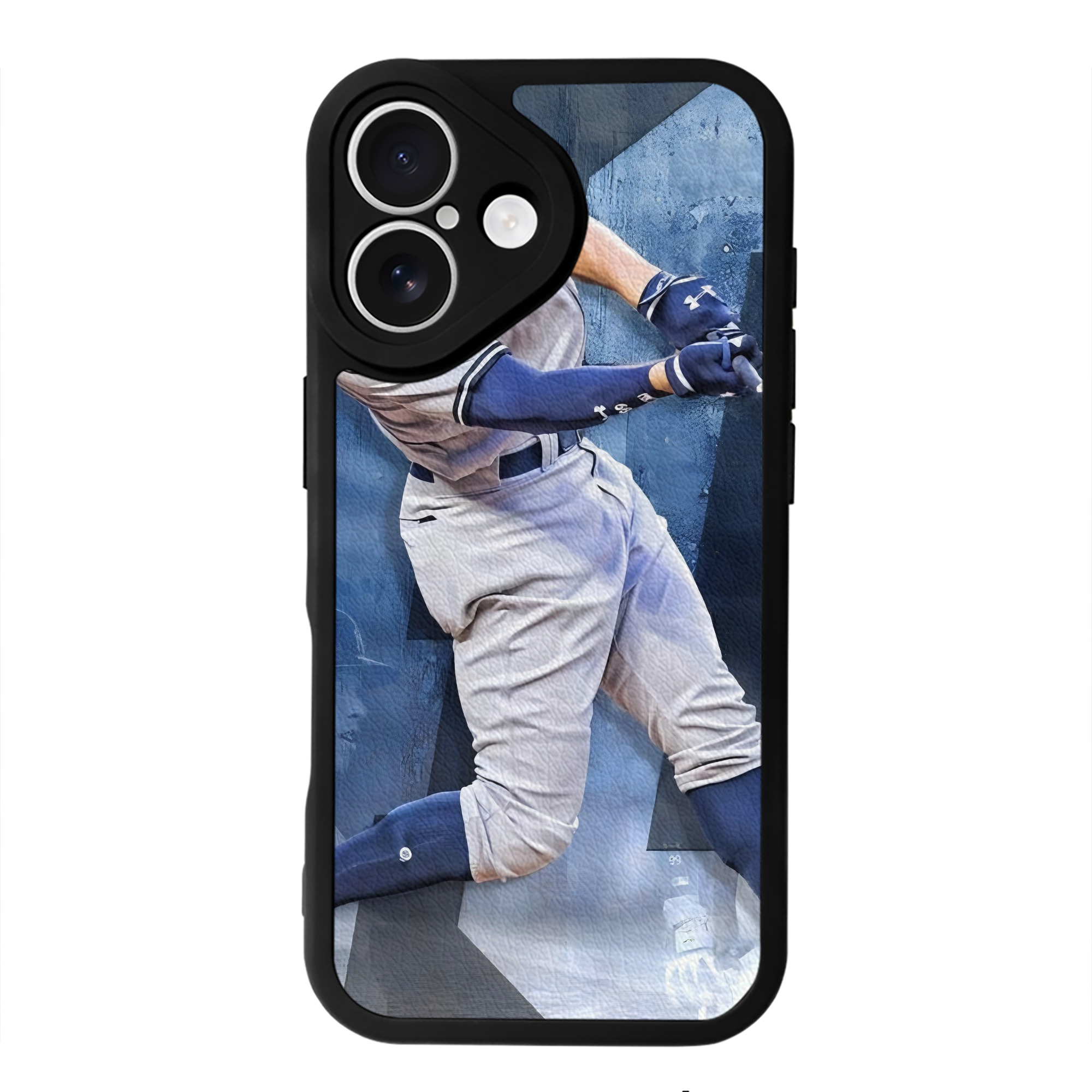Aaron Judge 40 Home Runs 1 IPhone 16 Silicone Leather Case – UV Print, Lambskin Texture – Perfect Fit, Wireless Charging Compatible, Scratch Resistant, Precise Cutouts – Stylish Protection For IPhone 16